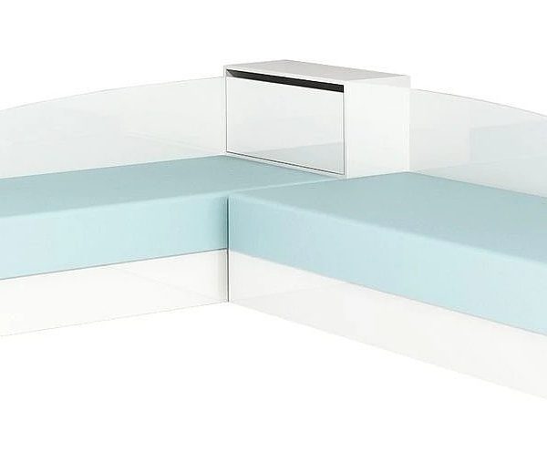 Ъглови легла АПОЛО 7 - бяло гланц