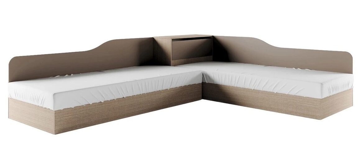 мебелиюва Ъглови легла СИТИ 2001 - мока/ лате - Image 1