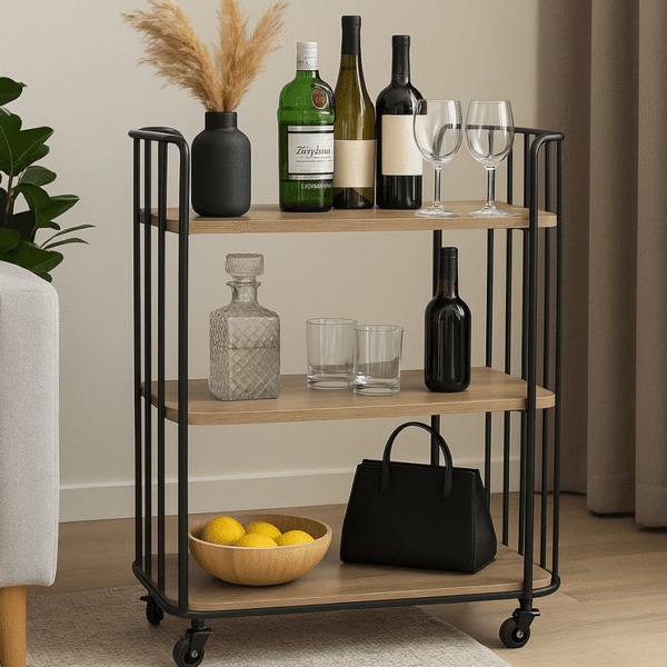 Помощна маса с колелца VARBERG МДФ