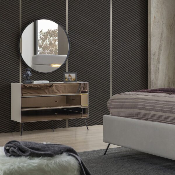 Тоалетка с огледало BRONZE - екрю