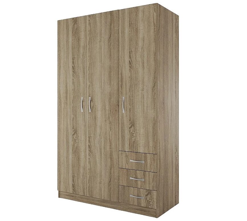 Екранна снимка_14-1-2026_14530_monema.bg Трикрилен гардероб СИТИ 1028 с чекмеджета - сонома тъмна - Image 1