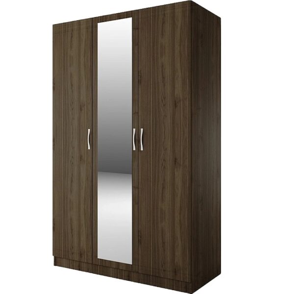 Трикрилен гардероб СИТИ 1003 с огледало - орех адмирал
