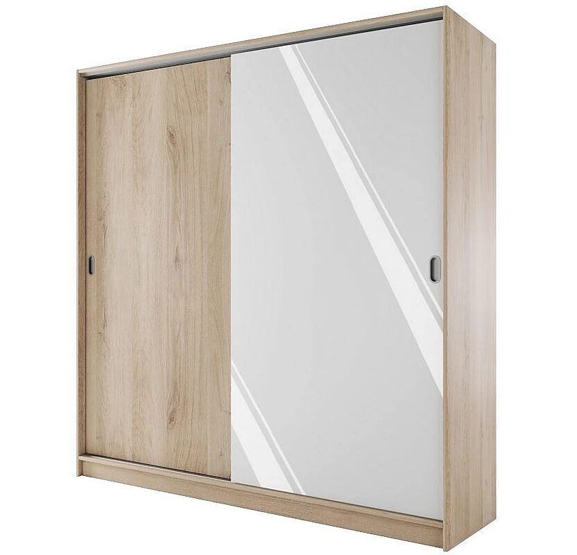 Екранна снимка_16-1-2026_142338_monema.bg Гардероб с плъзгащи врати СИТИ 1009 - бяло гланц/сонома арвен - Image 1