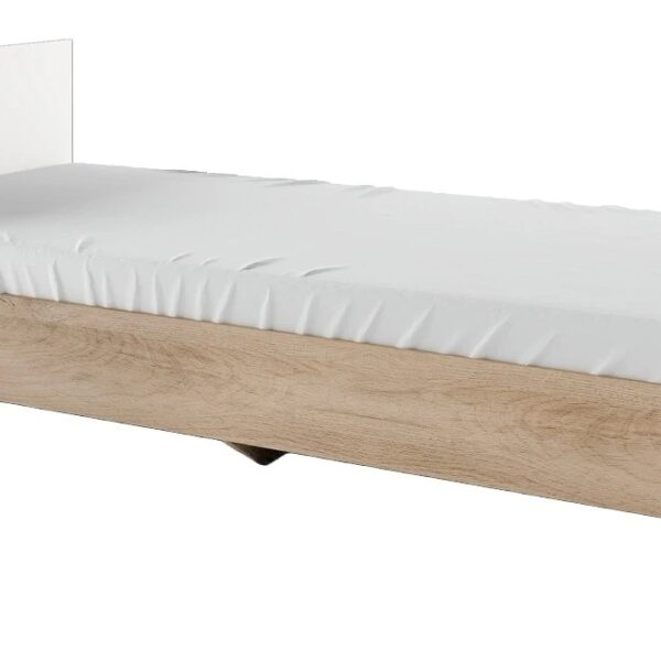 Единично легло СИТИ 2006 - бяло гланц/ сонома арвен