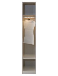Гардероб еднокрилен Bronze с лост за дрехи - екрю