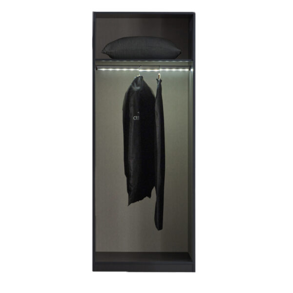 Гардероб двукрилен BRONZE с лост за дрехи - антрацит