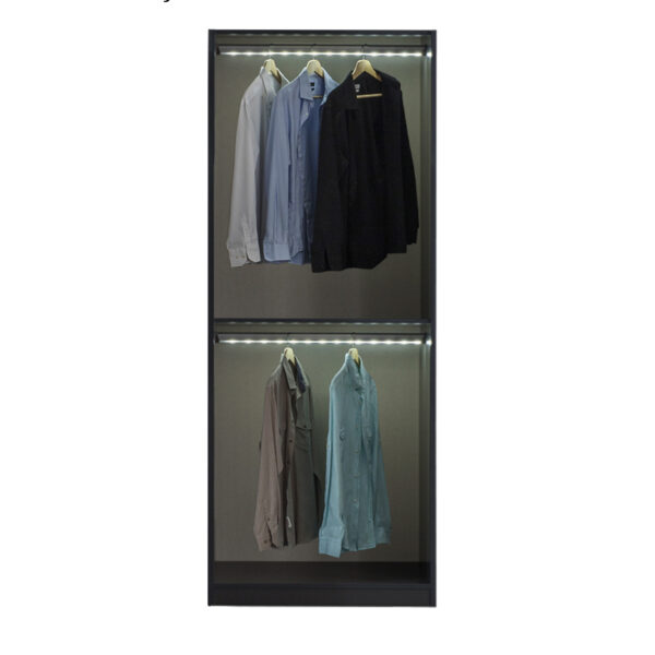 Гардероб двукрилен BRONZE с лост за дрехи - антрацит