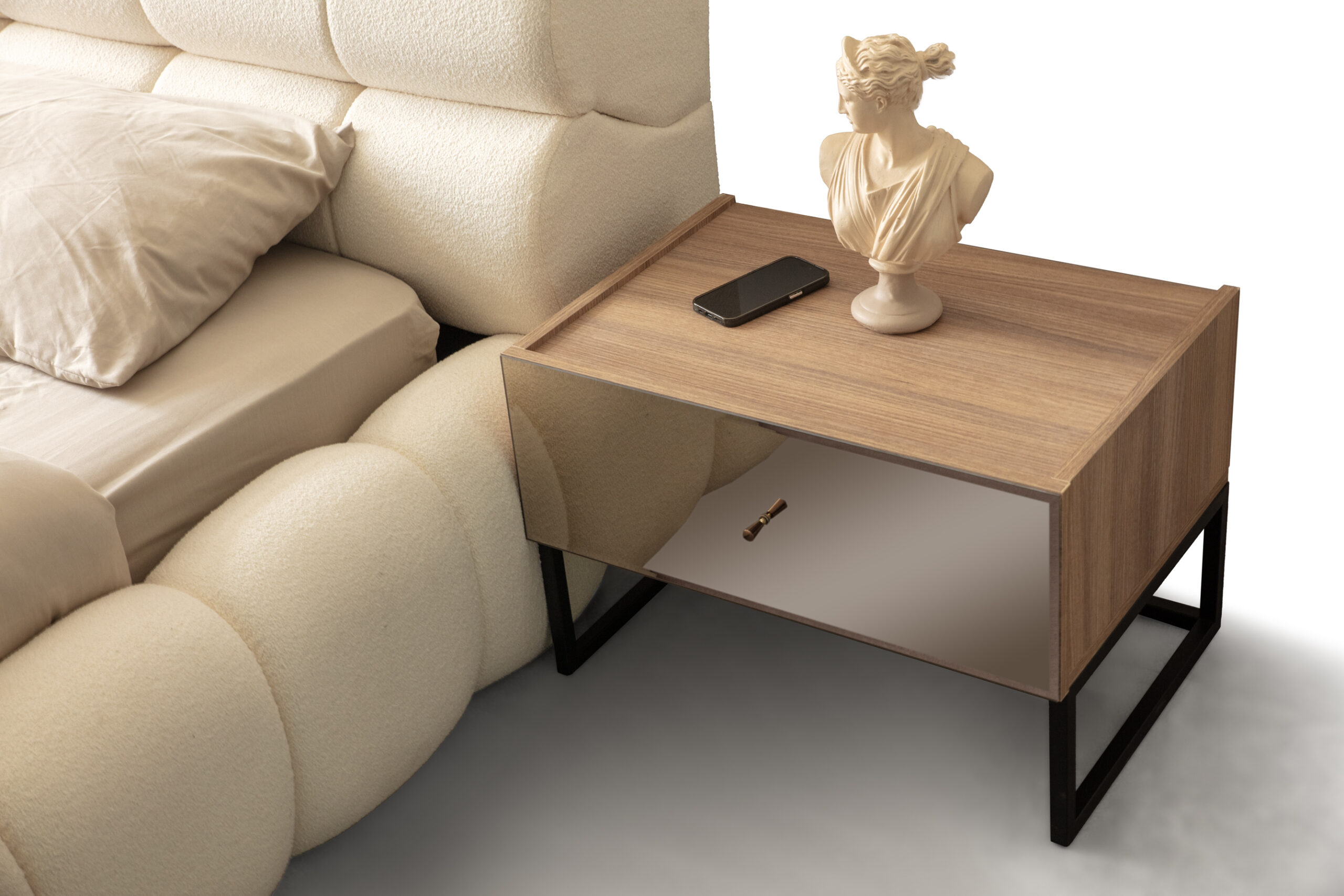 BRONZE CEVİZ YATAK 23 Нощни шкафчета FLORIA 2 броя - орех - Image 1