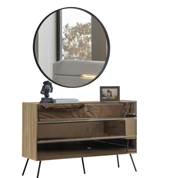 Тоалетка с огледало BRONZE - орех