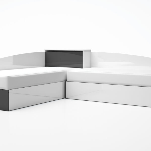 Комплект легла ЛЕО 107 - антрацит гланц/бяло гланц