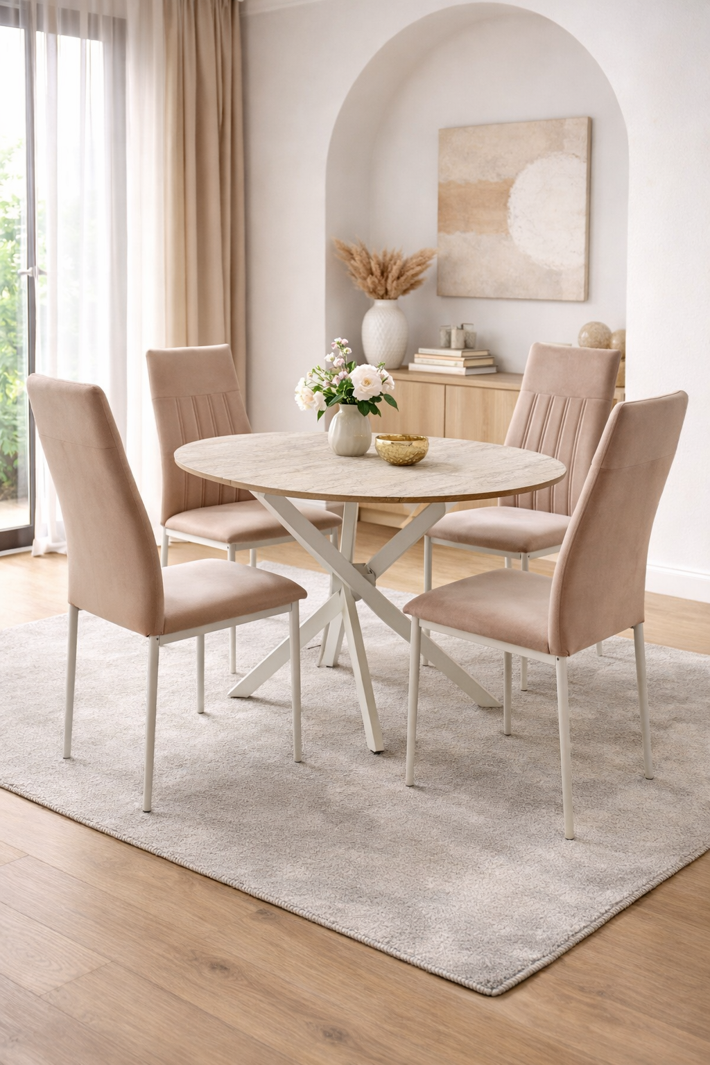 INT Трапезна маса RUTA - разтегателна - травертин/ кашмир - Image 1