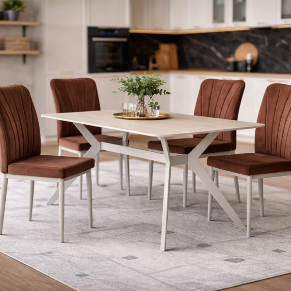 Трапезна маса KAY - травертин/ кашмир