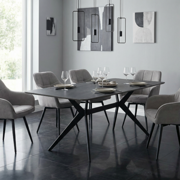 Трапезна маса KAY - тъмно сиво/ черно
