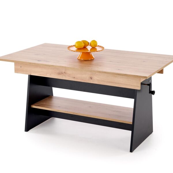 Маса с повдигащ механизъм ERIKA - дъб артизан/ черно
