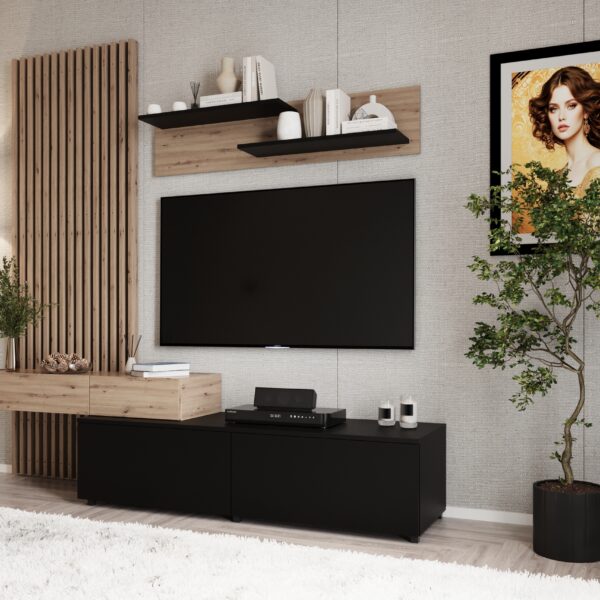 Секция CAMINO - дъб артизан/черно