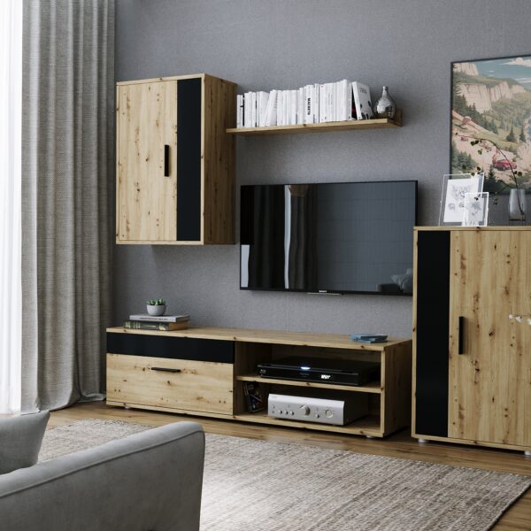 Секция BENSON - дъб артизан/ черно