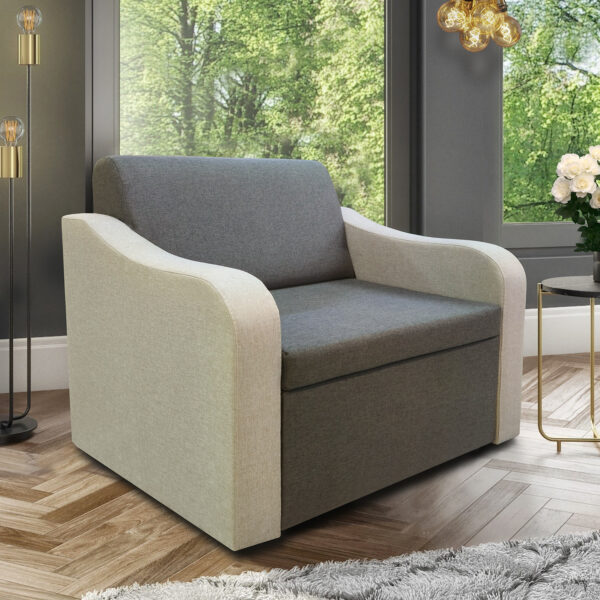 Разтегателен фотьойл Хавай - туист крем/туист сиво