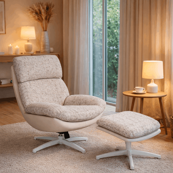 Кресло с табуретка BEJA - крем