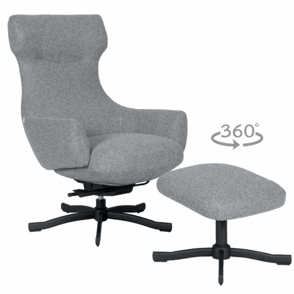 Кресло с табуретка LAMEGO - сив