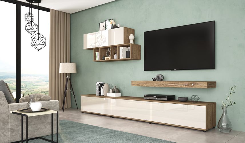 n4u_primo_brownsilverjack_satingloss Секция Примо - браун силвърджак/ МДФ сатен огледален гланц - Image 1