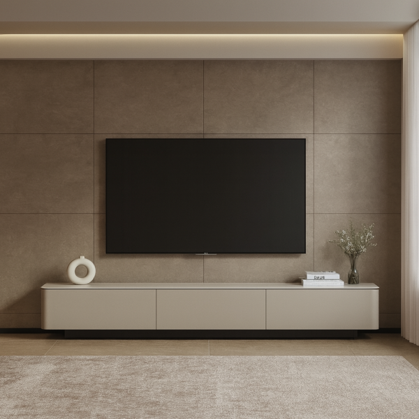 Тв шкаф AMARIS - бял/капучино