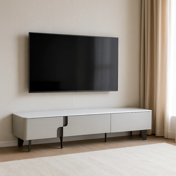 ТВ шкаф LONI - бял/ капучино