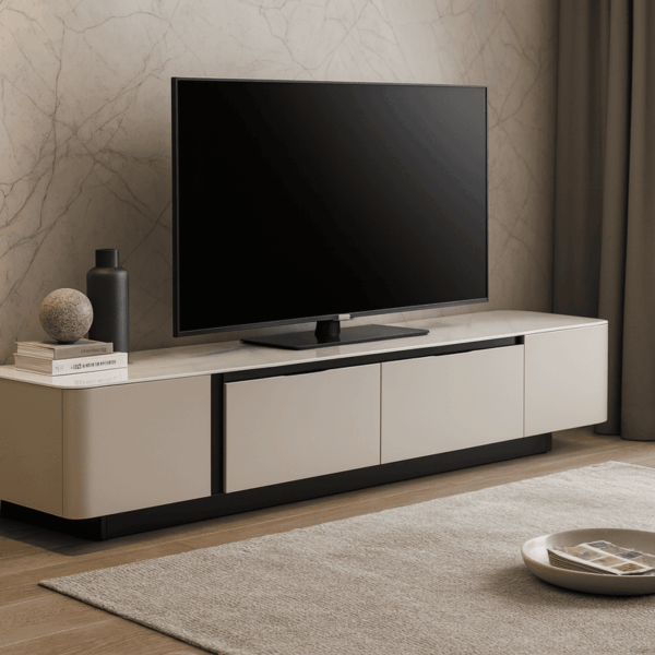 ТВ шкаф RANDI - бял/капучино